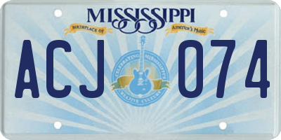 MS license plate ACJ074