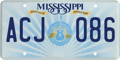 MS license plate ACJ086