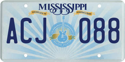 MS license plate ACJ088