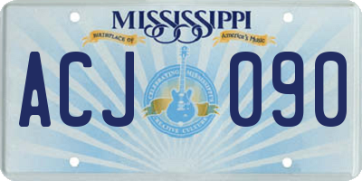 MS license plate ACJ090