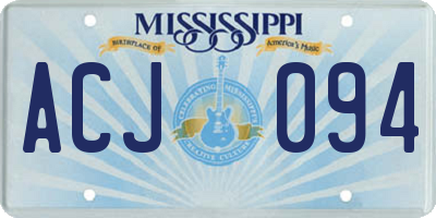 MS license plate ACJ094