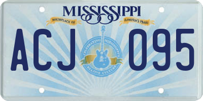 MS license plate ACJ095