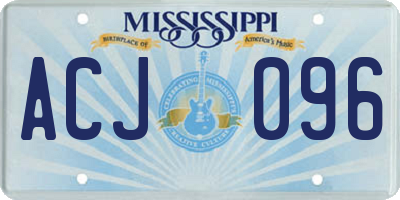 MS license plate ACJ096