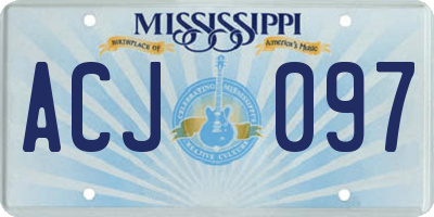 MS license plate ACJ097