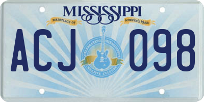 MS license plate ACJ098