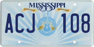 MS license plate ACJ108