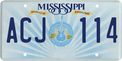MS license plate ACJ114