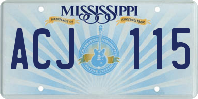 MS license plate ACJ115