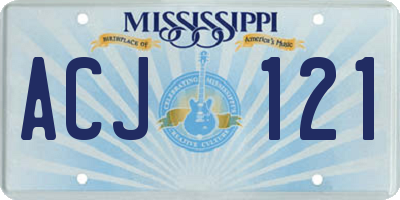 MS license plate ACJ121