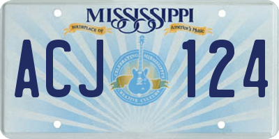 MS license plate ACJ124