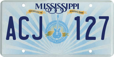 MS license plate ACJ127