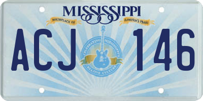 MS license plate ACJ146