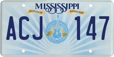 MS license plate ACJ147