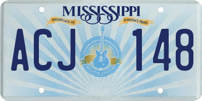 MS license plate ACJ148