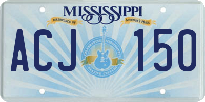 MS license plate ACJ150