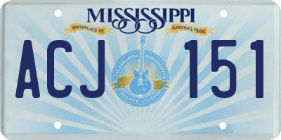 MS license plate ACJ151