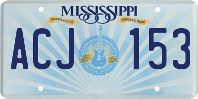 MS license plate ACJ153