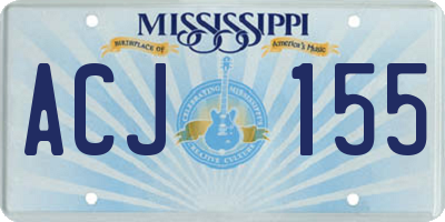 MS license plate ACJ155
