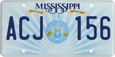 MS license plate ACJ156