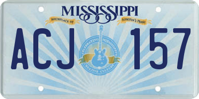 MS license plate ACJ157