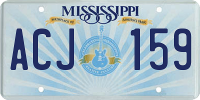 MS license plate ACJ159