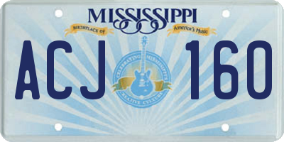 MS license plate ACJ160