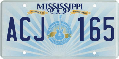 MS license plate ACJ165