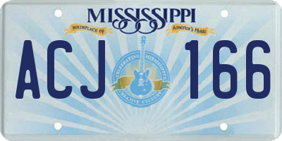 MS license plate ACJ166