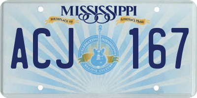 MS license plate ACJ167