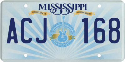 MS license plate ACJ168