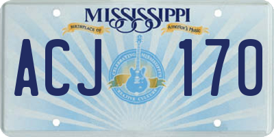 MS license plate ACJ170