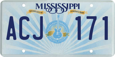 MS license plate ACJ171