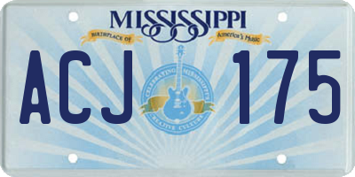 MS license plate ACJ175