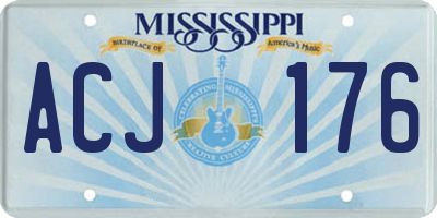 MS license plate ACJ176