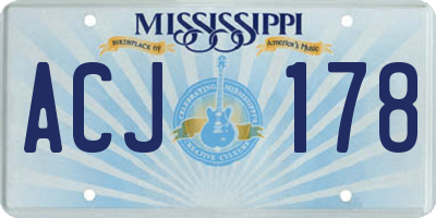 MS license plate ACJ178