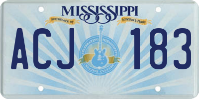 MS license plate ACJ183