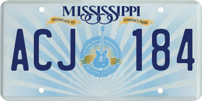 MS license plate ACJ184