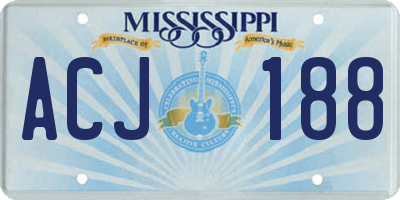 MS license plate ACJ188