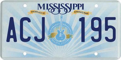 MS license plate ACJ195