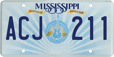 MS license plate ACJ211