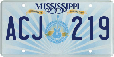 MS license plate ACJ219