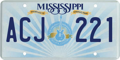 MS license plate ACJ221