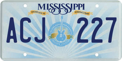 MS license plate ACJ227