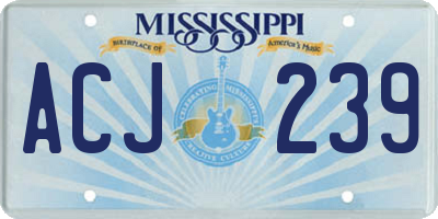 MS license plate ACJ239