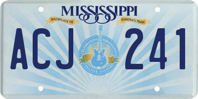 MS license plate ACJ241