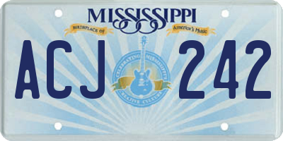 MS license plate ACJ242