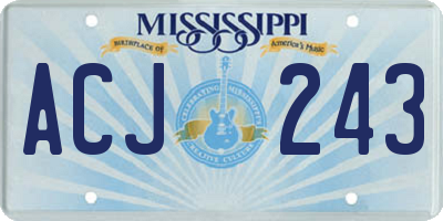 MS license plate ACJ243