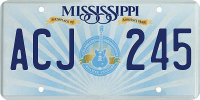 MS license plate ACJ245