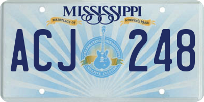 MS license plate ACJ248