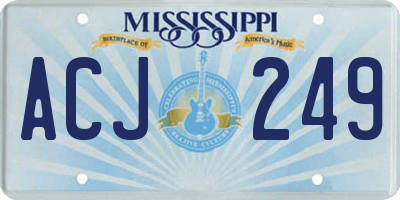 MS license plate ACJ249